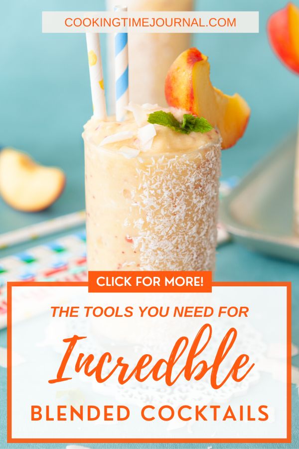 a smoothie in a glass with fruit on top and the words, the tools you need for incredible blended cocktails