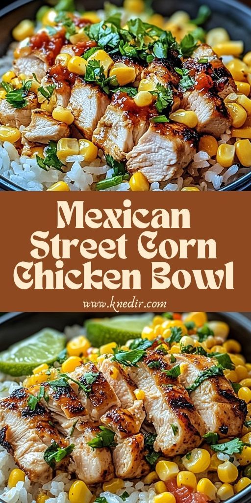 mexican street corn and chicken bowl with rice