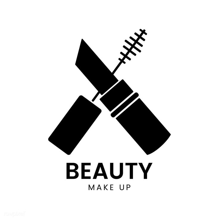 a black and white logo for beauty make up with two crossed knives on top of each other