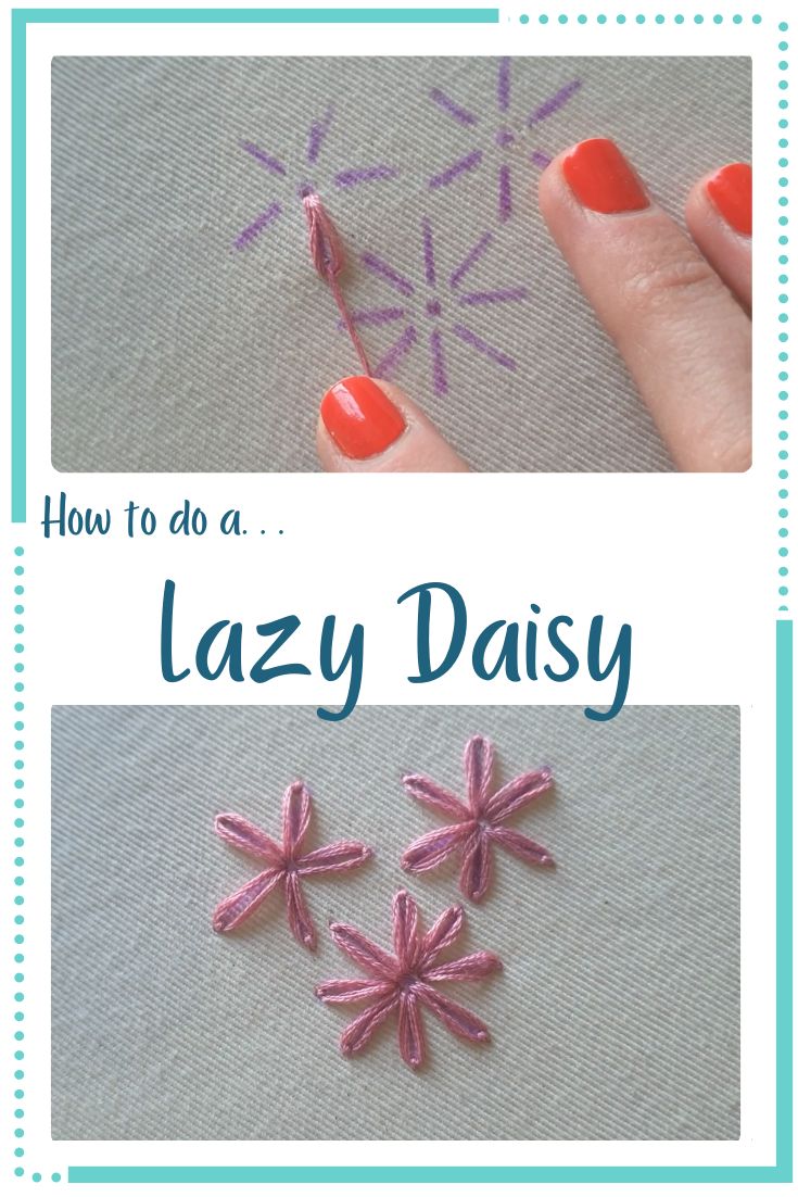 the instructions for how to do lazy daisy nail art with crochet and thread