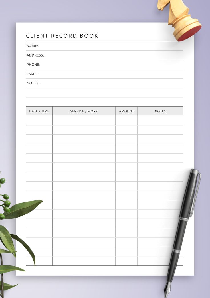 Client Record Book Template purchasetrackerfreeprintable #paperplannerclub🚩 Client Notes Template, Client Record Cards Beauty, Customer Information Sheet Printable, Client Organization Ideas, Phone Book Template, Client File Organization Ideas, Client List Template, Cleaning Client Information Sheet, Nail Client Record Cards