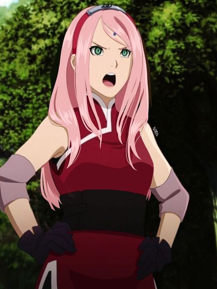 Pink Hair, Anime Character, Long Hair, Naruto, Green, Hair, Anime, Pink