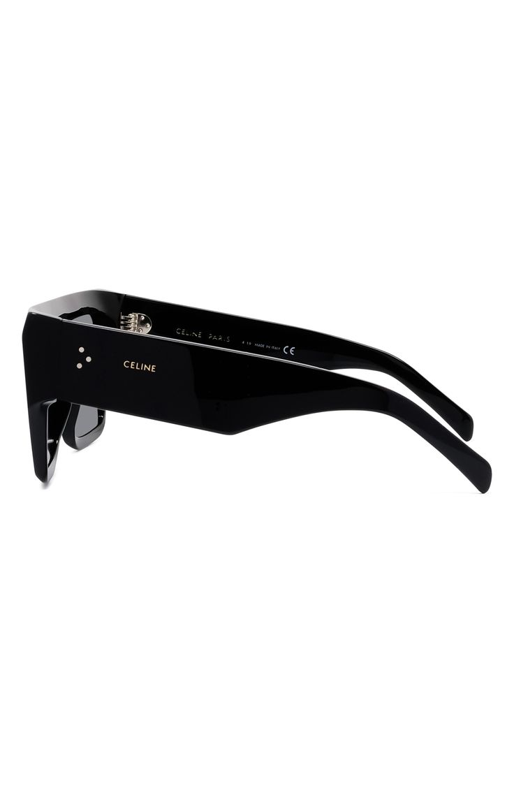 A flat browline adds retro-chic style to statement-making Italian-made sunglasses. 60mm lens width; 11mm bridge width; 145mm temple length 100% UV protection Acetate Made in Italy Chic Matte Black Shield Sunglasses With Mirrored Lenses, Chic Matte Black Polarized Shield Sunglasses, Chic Matte Black Shield Sunglasses With Tinted Lenses, Modern Cat Eye Shield Sunglasses, Chic Matte Black Shield Sunglasses With Gradient Lenses, Trendy Acetate Shield Sunglasses With Tinted Lenses, Trendy Tinted Shield Sunglasses In Acetate, Modern Shield Sunglasses, Trendy Acetate Shield Sunglasses With Mirrored Lenses