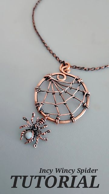 an image of a spider web necklace on a white background with the words, incy windy spider tutorial