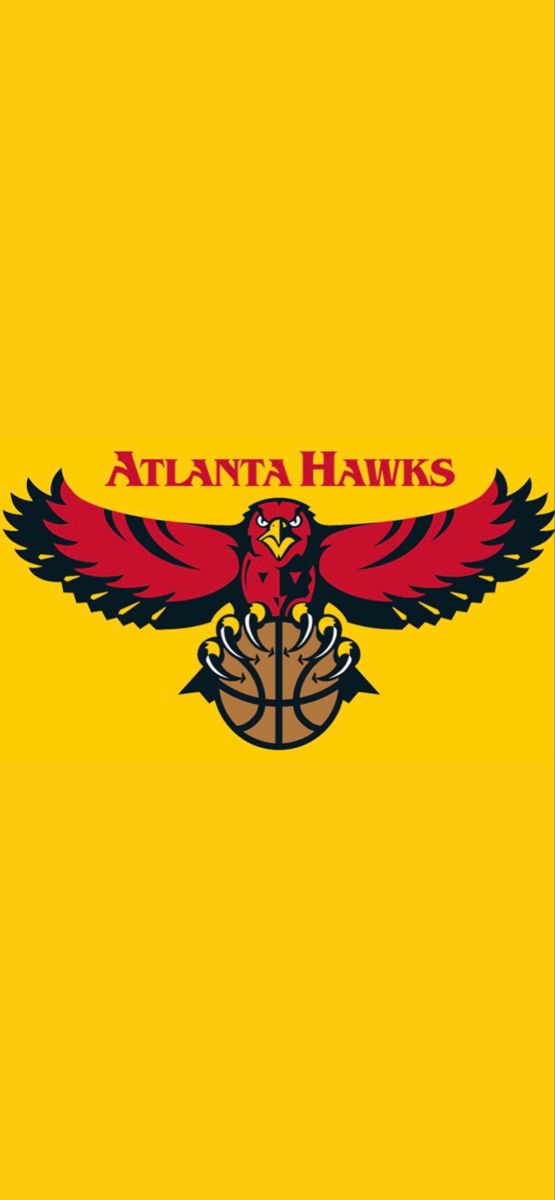 the atlanta hawks logo on a yellow background