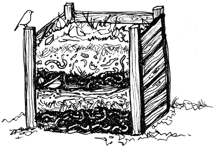 a black and white drawing of an outhouse