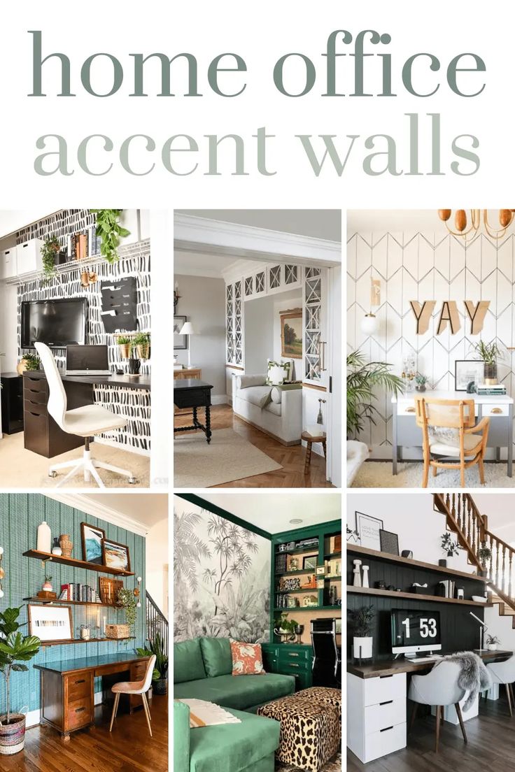 the home office accent walls are all different colors