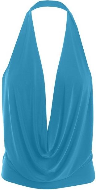 LE3NO - LIGHTWEIGHT - LOW CUT - STRECH - HALTER TOP -- LIGHT BLUE Low Cut Halter Top, Blue Halter Top, Backless Top, Top Light, Bandeau Top, Teal Blue, Low Cut, Halter Top, Cool Photos