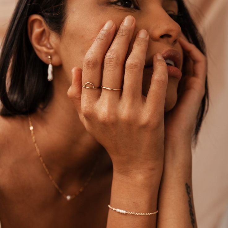 Subtle and oh-so-sweet, our Ariel Tiny Pearl Bracelet is one of those easy-to-wear pieces that adds a touch of elegance to any look. An effortless beauty, you'll never want to to be without these dainty pearls. Crafted with love in our sunny Brisbane studio, each KBN piece is made and assembled by our small team. As we create our jewellery by hand, there will always be variation in each piece. The beauty of this process is that each KBN piece is unique to its wearer. Rose Gold Plated Jewelry With Pearl Charm, Everyday Resizable 14k Gold Filled Jewelry, Dainty 14k Gold Filled Rose Gold Bracelet, Dainty Resizable Jewelry For Everyday, Dainty Rose Gold Bracelet, 14k Gold Filled, Dainty Rose Gold 14k Gold Filled Bracelets, Adjustable Delicate 14k Gold-filled Bracelets, Adjustable 14k Gold-filled Bracelet, Hypoallergenic Gold Plated Jewelry