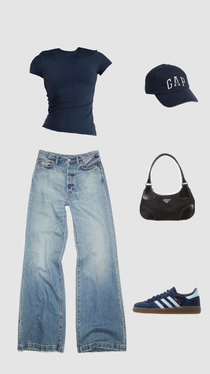 Don’t Know What To Wear Outfit, Old Money Outfits Women Casual, Back To School Fits 2024, Cute Outfits 2024, Navy Outfit Ideas, Basic Style Outfits, Outfit Inspo Jeans, Navy Blue Fits, Navy Outfits