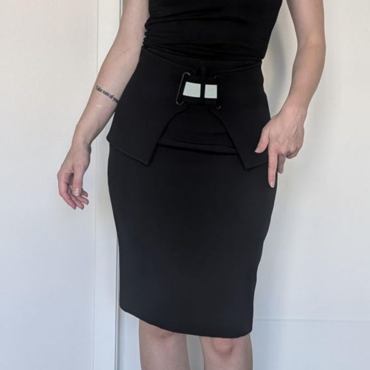 Amazing Black Long Pencil Skirt! Material Is Neoprene, Has A Peplum Look And Cute Details On The Front! Brand: Opening Ceremony Condition: Nwt Size: S (Tailored To Fit More Like Xs) Tags: Preppy Office Business Casual Wedding Guest Mint Blue Pastel Black Stretchy Knee Length Midi Skirt Designer Work Special Event Black Skirt For Office And Party, High Waist Black Pencil Skirt For Formal Occasions, High Waist Black Formal Pencil Skirt, Black High Waist Mini Skirt For Office, Formal Black Skirt With Belt Loops, Black Mini Skirt With Belt Loops For Work, Chic Black Pencil Skirt For Office, Black Fitted Mini Skirt For Office, Fitted Black Mini Skirt For Office