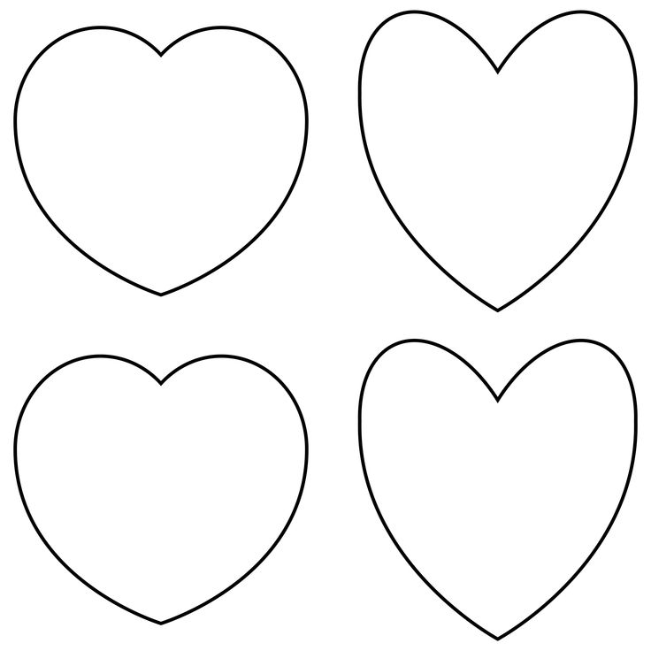 three hearts cut out into four different shapes