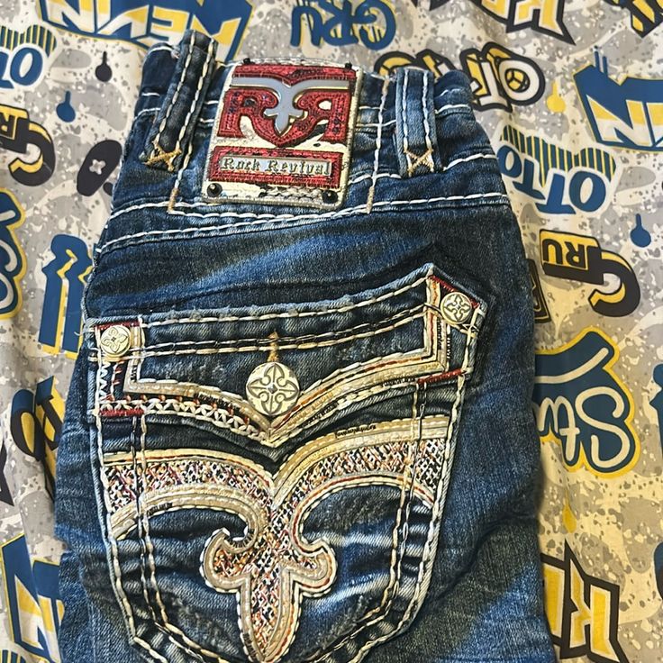 Used One Time Rock Revival Jeans, One Time, Rock Revival, Mens Jeans, Man Shop, Blue, Color