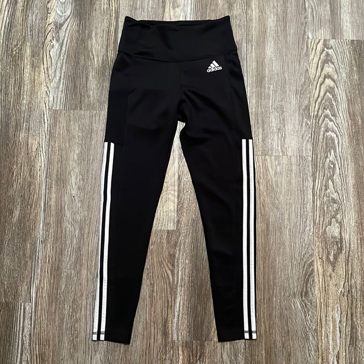 Practically Brand New Adidas Leggings! Pretty Sure These Were Never Worn. There’s One Pocket On The Right Side That’s Perfect For A Phone. Everything Is Final Sale, No Returns/Exchanges. Stretch Gym Pants With Three Stripes, Black Workout Pants With Three Stripes Branding, Adidas Athleisure Workout Pants, Stretch Athleisure Leggings With Three Stripes, Adidas Fitted Leggings For Jogging, Adidas Compression Leggings For Workout, Adidas Stretch Leggings For Training, Adidas Leggings For Jogging, Adidas Activewear With Stretch And Three Stripes