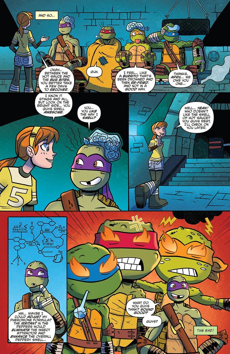 a comic page with teenage mutant turtles talking to each other