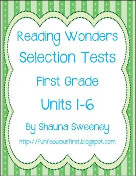 reading wonders selection tests for first grade unit 1