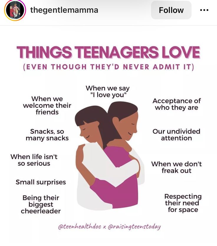 a poster with the words things teenagers love even though they'd never admit it