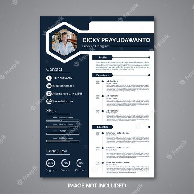 a professional resume template with blue and white colors on the cover, it is ready to be