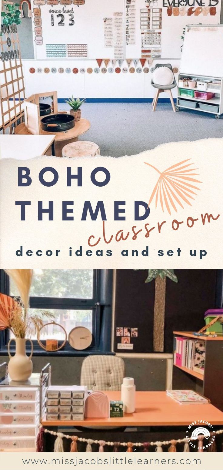 the boho themed classroom door idea and setup up is featured in this postcard