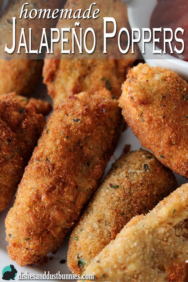 some fried food on a white plate with the words homemade jalapeno poppers