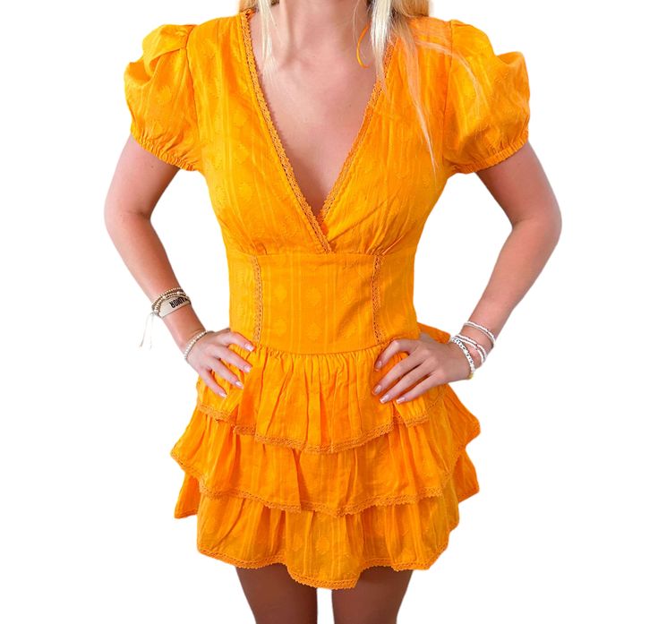 Sophie Orange Romper Dress Step into a world of vibrant style with the Sophie Orange tiered flounce skirt romper dress. This eye-catching piece is not just a dress; it's a statement! Key Features: Vibrant Orange Color: Brighten up any occasion with the bold and cheerful hue. Versatile Design: Perfect for brunch with friends, an exciting game day, or any casual outing. Tiered Flounce Skirt: The playful flounce adds a touch of femininity and movement to your look. Textured Fabric: Made from high-q Clemson Gameday Outfit, Orange Romper, Sorority Recruitment Outfits, Recruitment Outfits, Vibrant Style, Flounce Skirt, Preppy Dresses, Sorority Recruitment, Gameday Outfit