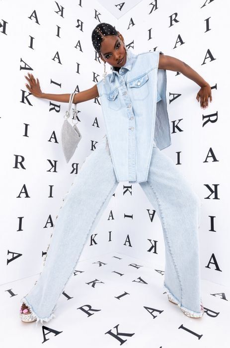 COVERED IN DIAMONDS RELAXED JEANS in light blue denim Relax Pants, Relaxed Jeans, Washed Denim, Light Blue Denim, Plus Dresses, Clothing Size Chart, Dress Size Chart, Kids Jacket, Waist Belt