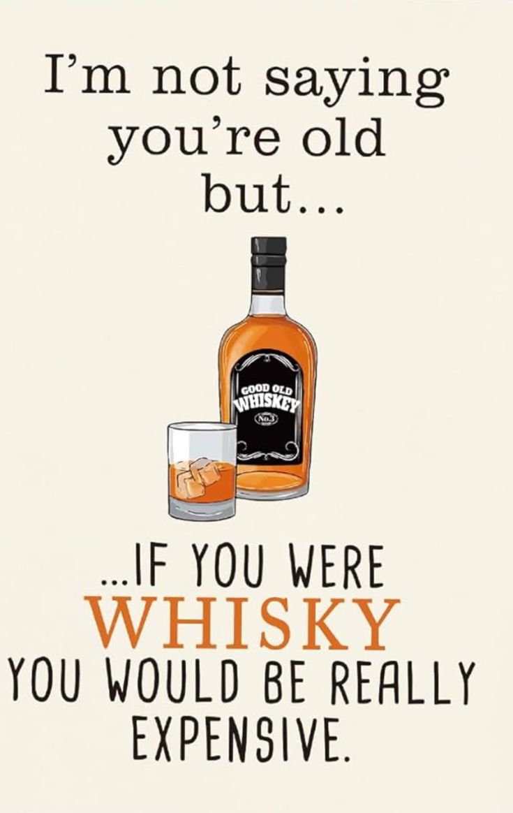 a poster with an image of a bottle of whiskey and a shot glass on it