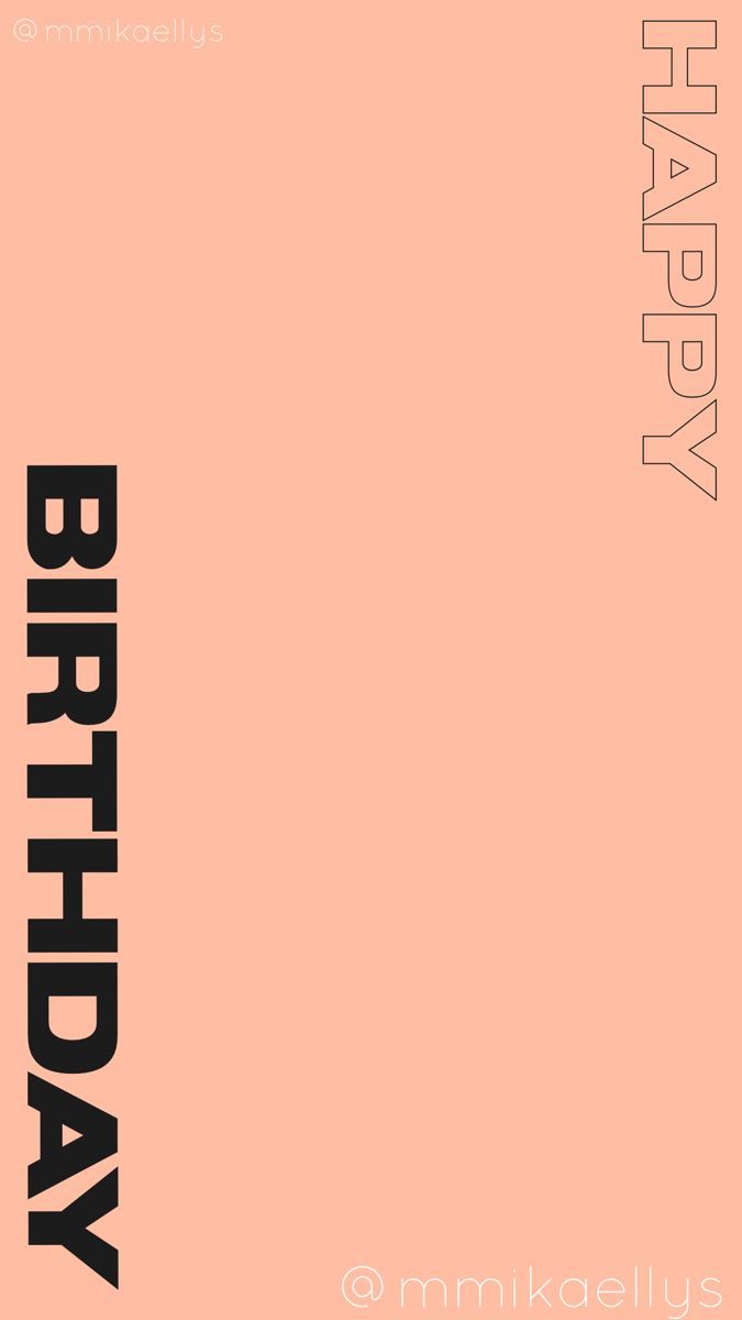 a pink birthday card with the words happy birthday on it in black font, against an orange background