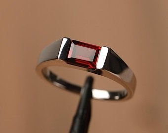 godjewelry on Etsy Garnet Stone Ring For Men, Garnet Rings For Men, Chandi Rings Design For Men, Ruby Rings For Men, Garnet Ring Men, Ruby Ring Designs For Men, Silver Stone Rings For Men, Platinum Rings For Men, Ruby Ring For Men