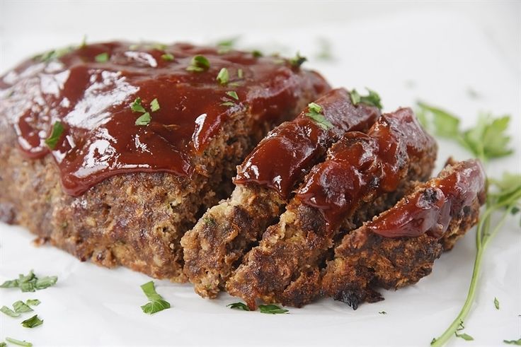 meatloaf with ketchup and parsley on top