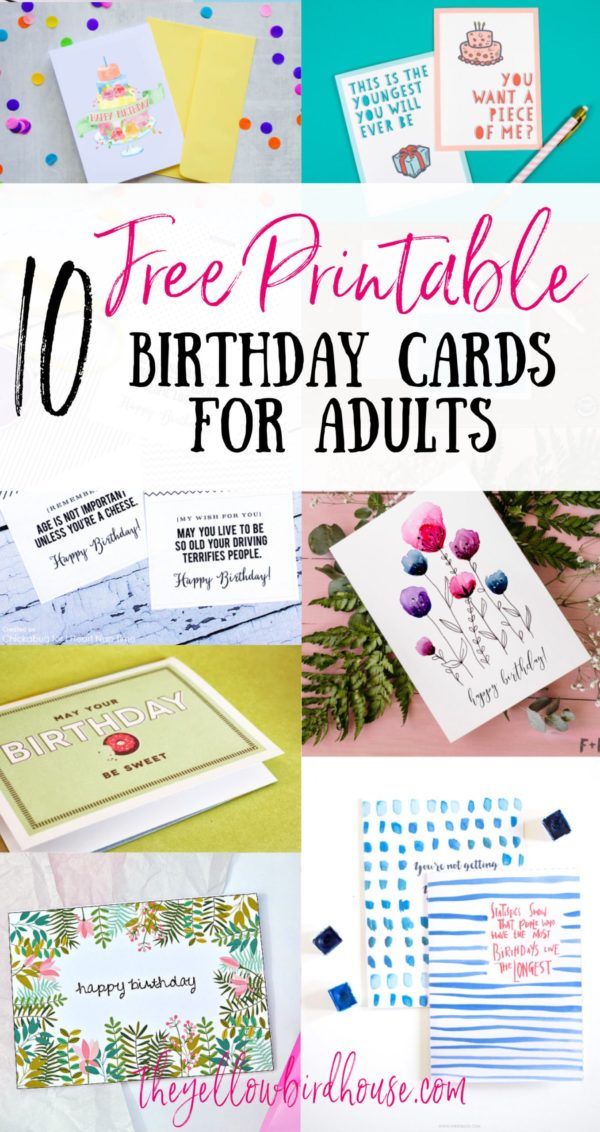 10 free printable birthday cards for adults that are also available on etsyle