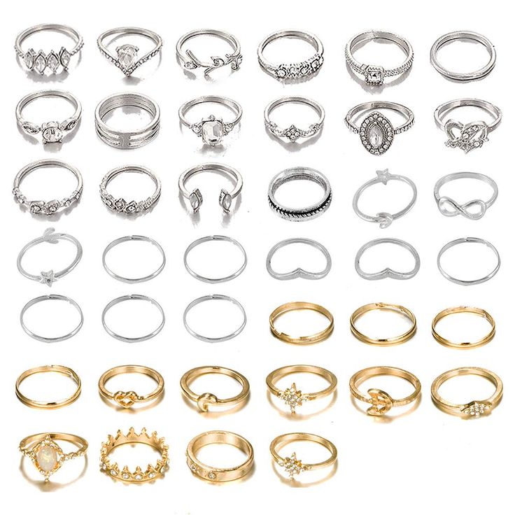 PRICES MAY VARY. Finger Ring Set :The Knuckle rings are made of high-quality alloy materials combined with electroplating process, lead-free and nickel free,hypoallergenic.Suitable for most women,and teenagers. boho vintage finger rings set. Weight：30g-56g, 29-56 piece/set. which is more attractive. Vintage Ring Set：Gold/Silver Knuckle Ring Sets.Retro Boho rings set, very suitable for women girl teens. Vintage finger rings engraving pattern design,different sizes for each finger.Rings grow from Rings Set For Women, Midi Rings Silver, Gold Finger Rings, Beachy Jewelry, Ring Sets Boho, Stackable Ring Sets, Ringe Gold, Gold And Silver Rings, Knuckle Rings