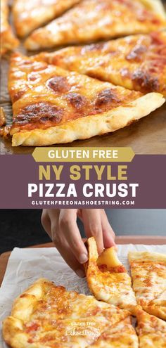 the gluten free ny style pizza crust is ready to be cut into slices