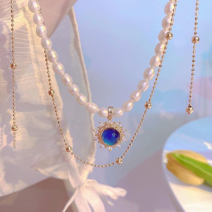 Mood Necklace - Abbott Atelier Liquid Jewelry, Mood Necklace, Liquid Crystal, Sun Necklace, Pretty Rocks, Blue Moonstone, Classy Jewelry, Body Temperature, Fantasy Jewelry