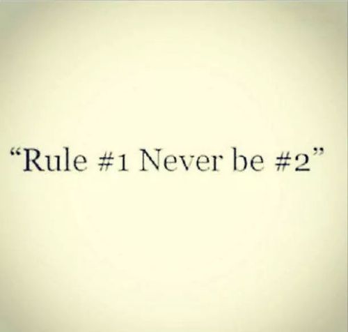 the words'rules 1 never be 2'written in black on a white background