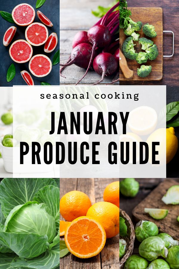 various fruits and vegetables are shown with the words seasonal cooking january produce guide on it