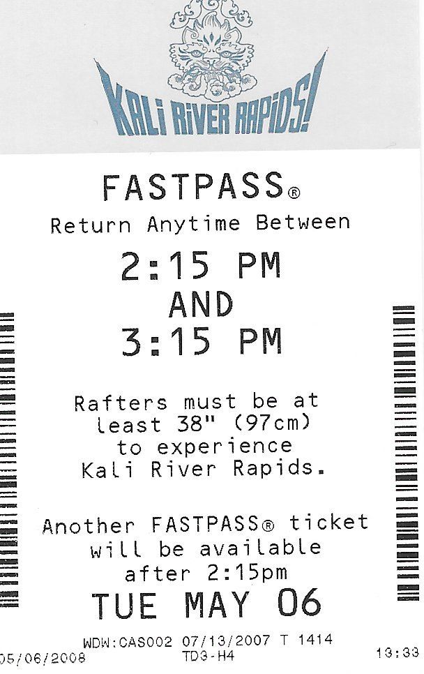 the ticket for fastpass is shown in black and white