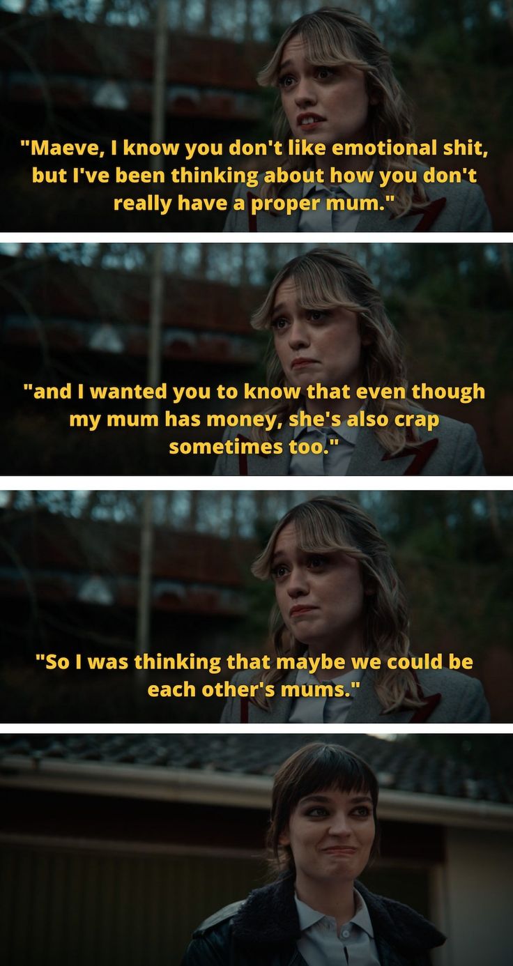 When Aimee told Maeve how they could take care of each other by being each other's moms. Maeve And Aimee, Ideas Are Bulletproof, Kelly Reichardt, Tv Series Quotes, Princess Hours, Cinema Quotes, Eternal Sunshine Of The Spotless Mind, Series Quotes, Gifted Program