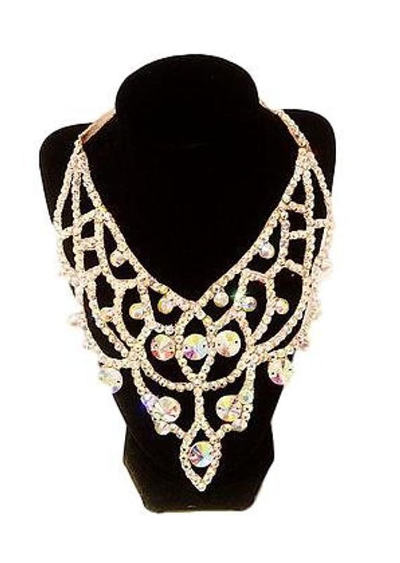 Ballroom Swarovski Necklace Swarovski Crystal AB with round Stones Silicone backing, to prevent slighting on skin. Don't see your color? No problem, please PM me. Please visit my website for other jewelry accessories and Designer Dresses Glamour-Gowns.com Glamorous Bedazzled Jewelry For Party, Glamorous Bedazzled Party Jewelry, Rhinestone Jewelry For Glamorous Events, Glamorous Rhinestone Jewelry For Glamorous Events, Sparkling Crystal Jewelry For Glamorous Events, Glamorous Bedazzled Crystal Jewelry, Party Crystal Backdrop Necklace With Rhinestones, Glamorous Crystal Backdrop Necklace, Crystal Backdrop Necklace With Rhinestones For Party