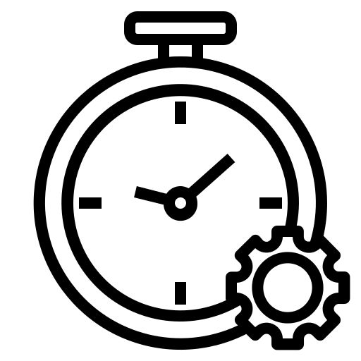 a black and white clock with gears on it