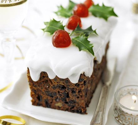 a piece of christmas cake on a plate