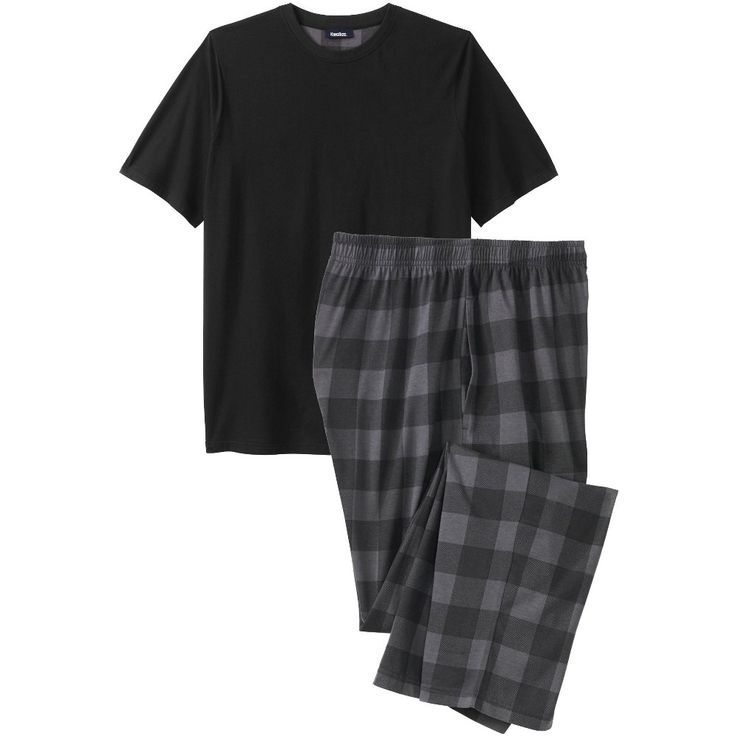 KingSize takes comfort seriously and this jersey knit plaid pajama set plays no games. This set is made up of a short-sleeve t-shirt and open bottom pants that are both made from a soft, lightweight cotton blend. Knit Plaid, Men Loungewear, Plaid Pajama, Matching Family Pajamas, Plaid Pajamas, Big Clothes, Cool Outfits For Men, Big And Tall Outfits, Boys Pajamas