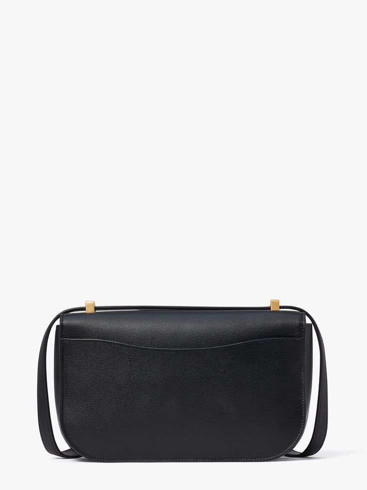 Say hello to our Katy bag: It's classic versatile and oh-so-elegant. Made from textured leather you’ll love the convertible shoulder straps and sleek flap silhouette. From brunch with the girls to a cute rendezvous Katy’s got you covered for all your weekend fun. | Kate Spade Katy Medium Convertible Shoulder Bag, Black Kate Spade Formal Crossbody Shoulder Bag, Classic Kate Spade Shoulder Bag With Adjustable Strap, Luxury Kate Spade Shoulder Bag With Magnetic Closure, Kate Spade Top Handle Evening Shoulder Bag, Kate Spade Evening Shoulder Bag With Detachable Handle, Kate Spade Formal Shoulder Bag With Adjustable Strap, Evening Flap Bag With Gold-tone Hardware And Double Flap, Evening Flap Bag With Double Flap And Gold-tone Hardware, Formal Kate Spade Shoulder Bag With Adjustable Strap