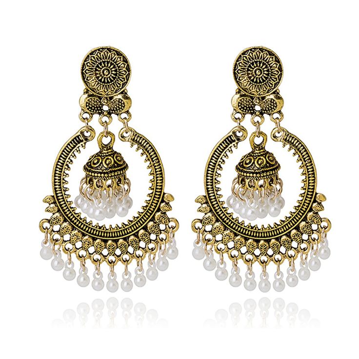 PRICES MAY VARY. Versatile Ethnic Jewelry: These Jhumka Jhumki Earrings are a perfect blend of vintage charm and ethnic style. With their teardrop-shaped dangles, they effortlessly enhance any outfit, whether it's an elegant evening gown or a casual bohemian ensemble. Jhumka Jhumki Earrings: Bohemian earrings have unique and beautiful design, perfect appearance to make you look more confident and charming, can show off your beautiful body shape and enhance your elegant temperament. Material : Ma Festive Bohemian Jhumkas, Bohemian Jhumkas Drop Earrings For Diwali, Bohemian Style Dangle Chandbalis For Pierced Ears, Bohemian Dangle Chandbalis, Bohemian Chandbalis With Dangle Shape, Bohemian Jhumkas For Diwali, Bohemian Bridal Earrings With Latkans For Festive, Bohemian Round Chandbalis For Pierced Ears, Bohemian Drop Chandbalis For Festivals