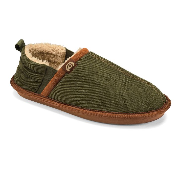 The Jalama Moccasin is perfect for cozy mornings and casual outings. Blending the comfort of corduroy and sherpa with a practical cupsole, these slip-ons keep you feeling relaxed and sure-footed whether you're lounging at home, checking the surf, or popping out for a quick coffee run. Comfortable corduroy upper with soft microfiber collar. Built-in elastic gore and pull tab at heel for easy on-off. Full sherpa fur lining. Extra cushioned high density foam footbed for comfort. Custom Cobian® TPR Comfortable Suede Slippers For Outdoor, Casual Suede Outdoor Slippers, Casual Outdoor Suede Slippers, Suede Slippers With Textured Sole, Comfortable Suede Slippers With Textured Sole, Casual Suede Slippers With Textured Sole, Comfortable Suede Slip-ons With Textured Footbed, Casual Indoor Winter Slippers, Casual Winter Indoor Slippers