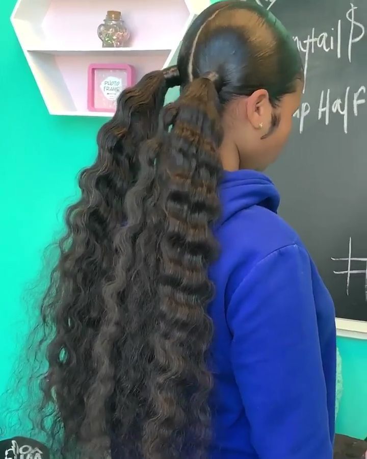 2 Sleek Ponytails With Weave, 2 Weave Ponytails, Slick Pigtails, Sleek Pigtails, 2 Low Ponytails With Weave, Ponytail With Bundles, Slick Back Pigtails, 2 Ponytail Hairstyles, Long Ponytail Hairstyles