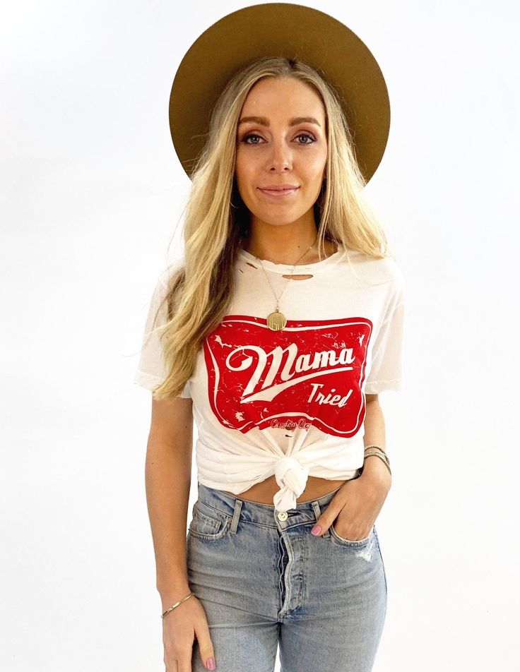 Country Deep Mama Tried Distressed unisex T-shirt Feel the vintage 70's vibes in our vintage-inspired mama Tried distressed Boy friend T-shirt - Retro Distressed Short Sleeve Tops, Mama Tried, Distressed T Shirt, Distressed Tee, Friends Tshirt, Aesthetic Shirts, Boyfriend T Shirt, Trendy Tshirts, Shirts With Sayings