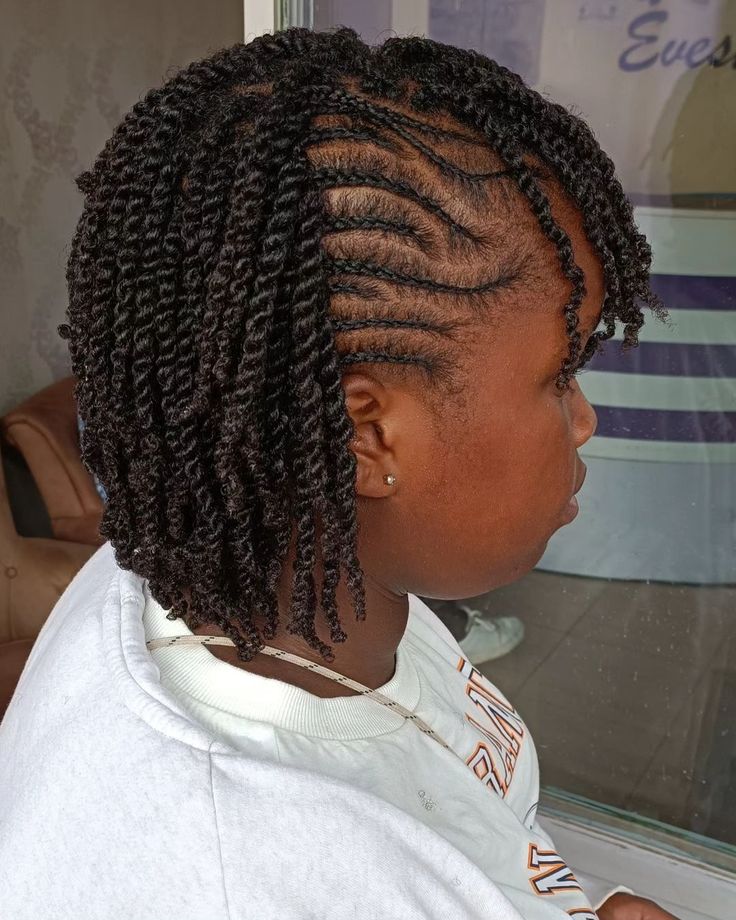 Short Flat Twists and Bangs Twistout Hairstyles Natural Hair, Mini Twists With Cornrows, 2 Strand Twist Styles Natural Short Hair, Two Strand Twist Hairstyles Natural Hair, Short Mini Twist Hairstyles, Twist Hairstyles Short, 2 Strand Twist Styles Natural, Natural Twist Hairstyles, Twist Hairstyles For Natural Hair