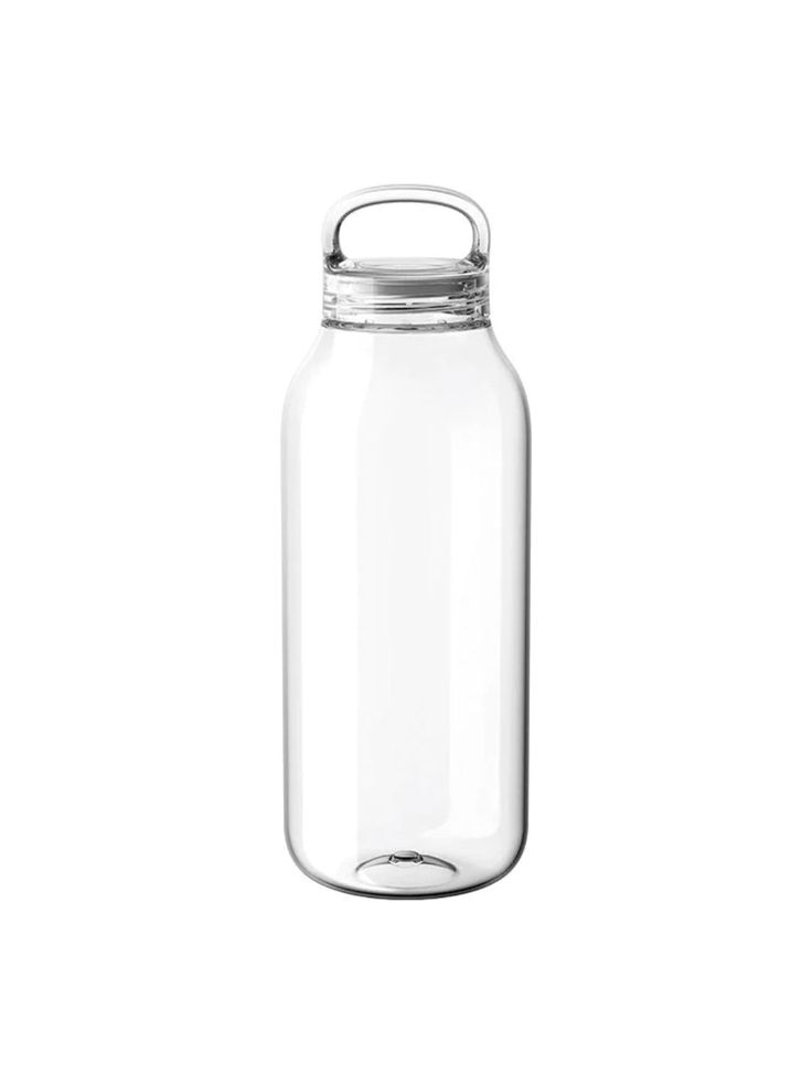 a clear glass jar with a metal lid on a white background for storage or packaging