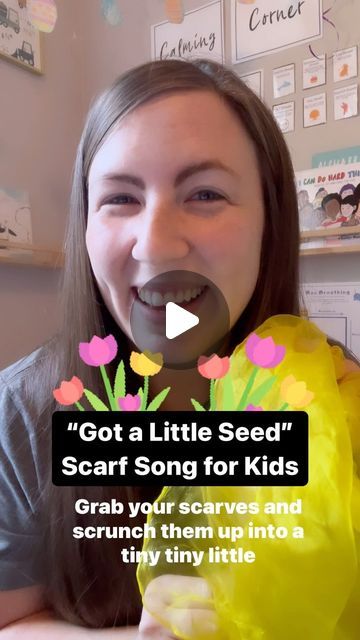 Narwhals & Waterfalls | SEL 🎵 on Instagram: "“Got a Little Seed” is a fun scarf song I came up with to use in my music classes this year! It’s super fun to use in the Spring when talking about flowers, gardens, planting seeds, etc. Comment “SPRING” for a playlist with some of our favorite Spring songs :)  . . Some modifications-this song could be spoken as a rhyme if you don’t want to sing it. And you don’t have to use scarves with this song-you could just use your hands to bloom like a flower at the end :) . . #elementarymusic #musicforkids #springsong #kindergarten #preschoolmusic #1stgradeteacher #elementarymusicteacherlife #babyandme #musicclassesforkids #elementarymusicteacher" Seed Songs For Preschool, Plant Songs Preschool, Flower Rhymes For Preschool, Rain Rhymes, Scarf Songs, Spring Songs For Kids, Preschool Plants, Rhymes For Kindergarten, Flower Rhymes